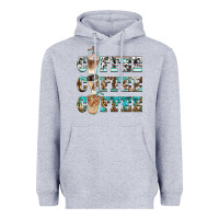 Heather Grey western coffees Heavyweight Hoodie - BarkalooDesign
