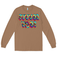 Toasted Coconut summer vibes tie dye doodle Long Sleeve Tee - CowCowDesign