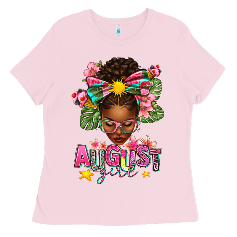 August Girl Afro Woman Summer Ladies Tee by texasbilliewilder | Teevron