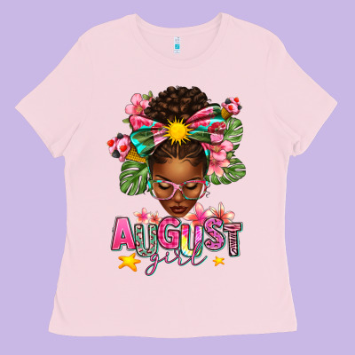 August Girl Afro Woman Summer Ladies Tee Designed By Texasbilliewilder