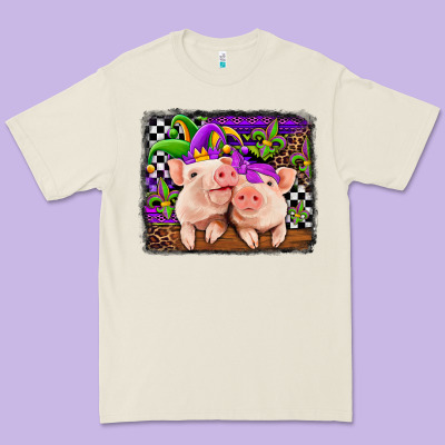 Mardi Gras Western Leopard Pigs Premium Tee Designed By Jasminsmagicworld