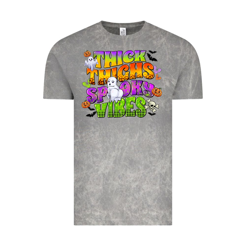 Thick Thighs And Spooky Vibes Vintage Tee by CowGirlArtShop | Teevron