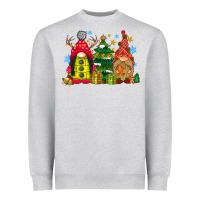Heather Grey gnome Christmas Heavyweight Sweatshirt - CowhideDigitalArt
