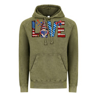 Vintage Olive 4th Of July love gnome Vintage Hoodie - HowdyJamesFarm