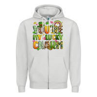 Dove Grey you're my lucky charm Zipper Hoodie - Artiststas