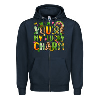 Navy you're my lucky charm Zipper Hoodie - Artiststas