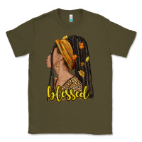 Army Green Fall afro woman blessed Classic Tee - NancyCooperArtShop