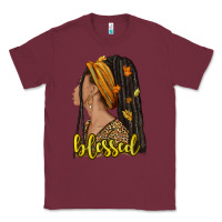 Burgundy Fall afro woman blessed Classic Tee - NancyCooperArtShop