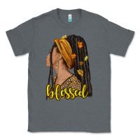 Charcoal Heather Fall afro woman blessed Classic Tee - NancyCooperArtShop