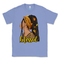 Colony Blue Fall afro woman blessed Classic Tee - NancyCooperArtShop