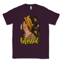 Plum Fall afro woman blessed Classic Tee - NancyCooperArtShop