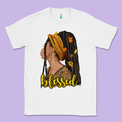 Fall Afro Woman Blessed Classic Tee Designed By Nancycooperartshop