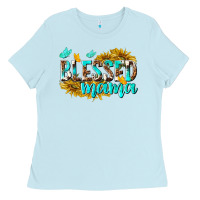 Baby Blue Blessed Mama Ladies Tee - texasbilliewilder