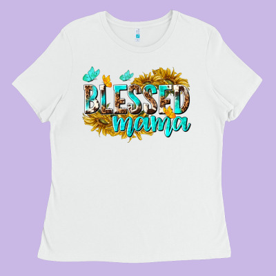 Blessed Mama Ladies Tee Designed By Texasbilliewilder