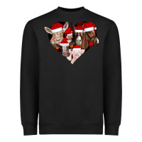 Black farm animals christmas Heavyweight Sweatshirt - CowhideDigitalArt