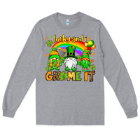 Heather Grey St. Patrick's Lucky and i gnome it Long Sleeve Tee - OliviaCreatesArt