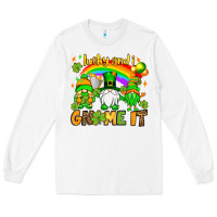 White St. Patrick's Lucky and i gnome it Long Sleeve Tee - OliviaCreatesArt