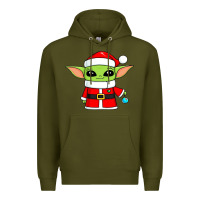 Army Green baby yoda christmas santa claus Premium Hoodie - trangStudio