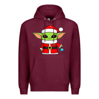 Burgundy baby yoda christmas santa claus Premium Hoodie - trangStudio