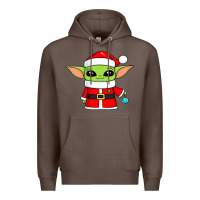 Coffee baby yoda christmas santa claus Premium Hoodie - trangStudio