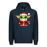 Navy baby yoda christmas santa claus Premium Hoodie - trangStudio