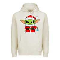 Oatmeal Heather baby yoda christmas santa claus Premium Hoodie - trangStudio