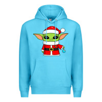 Ocean Blue baby yoda christmas santa claus Premium Hoodie - trangStudio