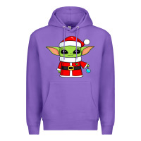 Purple baby yoda christmas santa claus Premium Hoodie - trangStudio