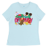 Baby Blue Lunch lady off duty Ladies Tee - NancyCooperArtShop