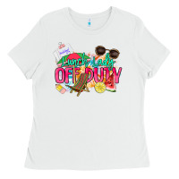 White Lunch lady off duty Ladies Tee - NancyCooperArtShop