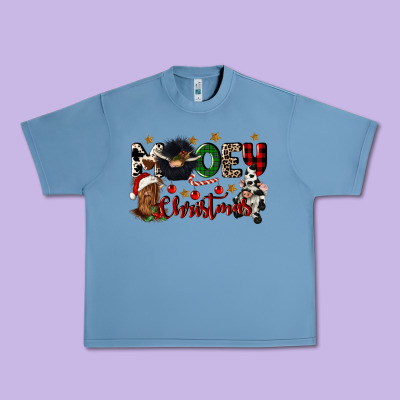 Mooey Christmas Urban Heavy Tee Designed By Cowgirlartshop