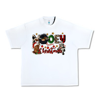 White mooey christmas Urban Heavy Tee - CowGirlArtShop