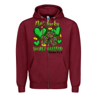 Burgundy not lucky simply blessed Zipper Hoodie - Artiststas