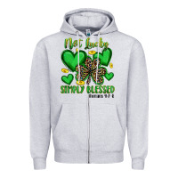 Heather Grey not lucky simply blessed Zipper Hoodie - Artiststas