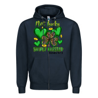 Navy not lucky simply blessed Zipper Hoodie - Artiststas