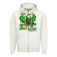 Oatmeal Heather not lucky simply blessed Zipper Hoodie - Artiststas