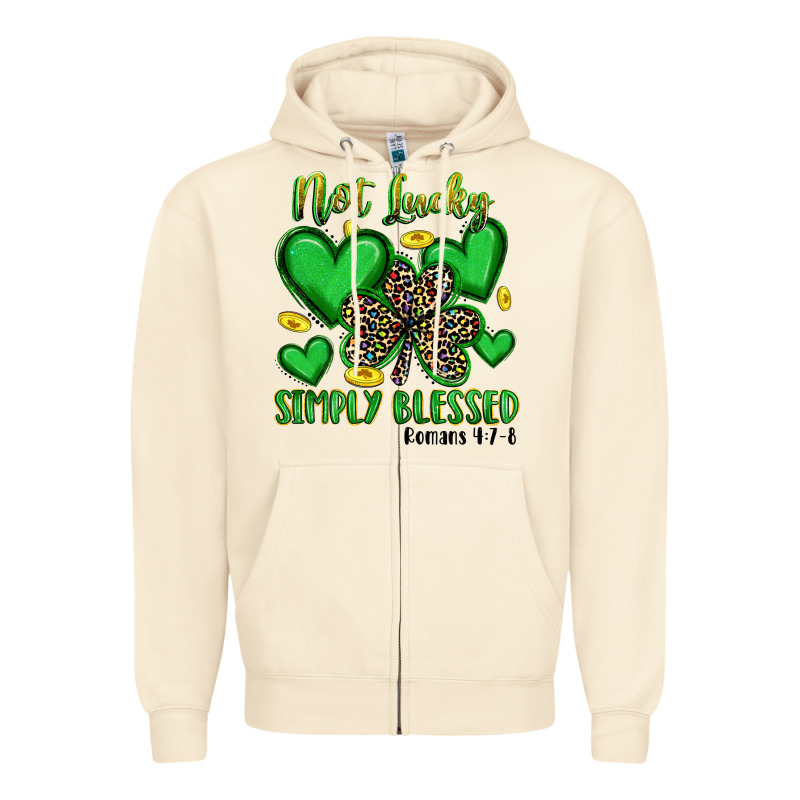 Not Lucky Simply Blessed Zipper Hoodie by Artiststas | Teevron