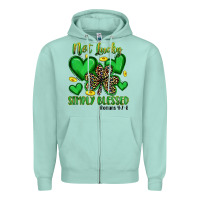 Seafoam not lucky simply blessed Zipper Hoodie - Artiststas