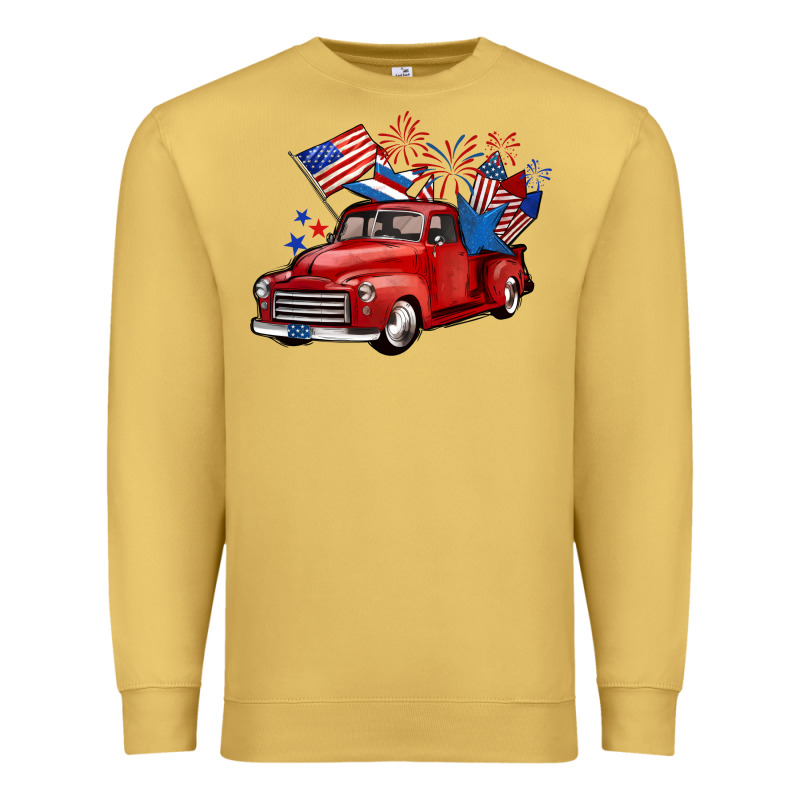 American Truck 4th Of July Premium Sweatshirt by BarkalooDesign | Teevron