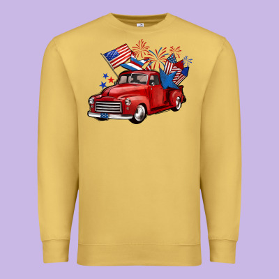 American Truck 4th Of July Premium Sweatshirt Designed By Barkaloodesign