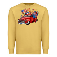 Antique Gold american truck 4th of july Premium Sweatshirt - BarkalooDesign