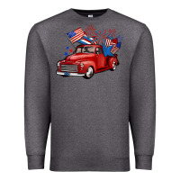 Charcoal Heather american truck 4th of july Premium Sweatshirt - BarkalooDesign