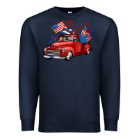 Navy american truck 4th of july Premium Sweatshirt - BarkalooDesign