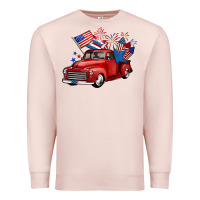 Pale Pink american truck 4th of july Premium Sweatshirt - BarkalooDesign