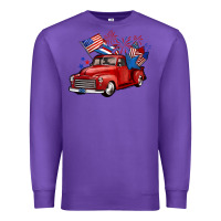 Purple american truck 4th of july Premium Sweatshirt - BarkalooDesign