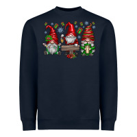 Navy christmas gnomes celebration Heavyweight Sweatshirt - CowhideDigitalArt