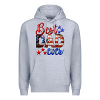 Heather Grey Best Dad Ever 4th of July Premium Hoodie - LillyAllenDesigns
