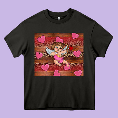Valentine's Day Cupid Heart Heavy Core Tee Designed By Ranaportraitstore