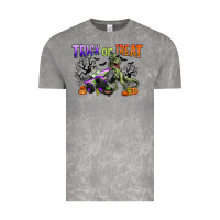 Cloud Rock trick or treat with monster truck and t rex Vintage Tee - CowGirlArtShop