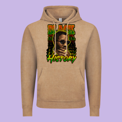 Black History Afro Man Vintage Hoodie Designed By Howdyjamesfarm